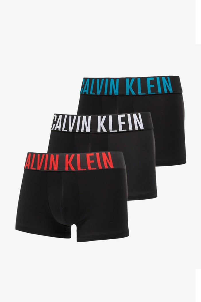 Calvin Klein ανδρικά boxers (microfiber) 3pack μαύρα με διαφορετικό χρώμα στα γράμματα, 88%reprocessed polyeser 12%elastan 000NB3608A-3YN