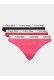 Calvin Klein γυναiκείο 3pack thong βαμβακερά,κανονική γραμμή 90%cotton 10%elastane  000QD5145E-MMV