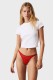 Calvin Klein κυλοτάκι string σε κόκκινο χρώμα με δαντέλα και το λογότυπο της εταιρείας .79%nylon 21%elastane 000QD5154E-VMT