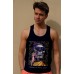 Miami Beach ανδρικό καλοκαιρινό μπλουζάκι τιράντα σε μαύρο χρώμα 0361