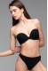 Luna γυναικείο σουτιέν strapless, με αποσπώμενη ενίσχυση στο εσωτερικό του και αποσπώμενες τιράντες (D cup) 11064-NERO