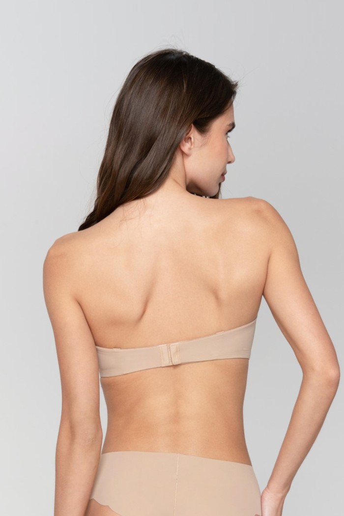 Luna γυναικείο σουτιέν strapless, με αποσπώμενη ενίσχυση στο εσωτερικό του και αποσπώμενες τιράντες (D cup) 11064-NUDE