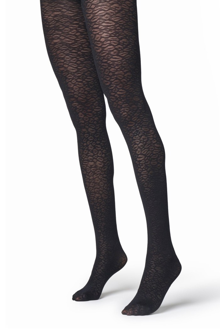 Golden Lady καλσόν opaque σε μαύρο χρώμα με σχέδιο 156FFF-NERO