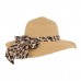 Calzedoro καπέλο ψάθινο σε καφέ χρώμα με λεοπάρ κορδέλα 2002-HAT