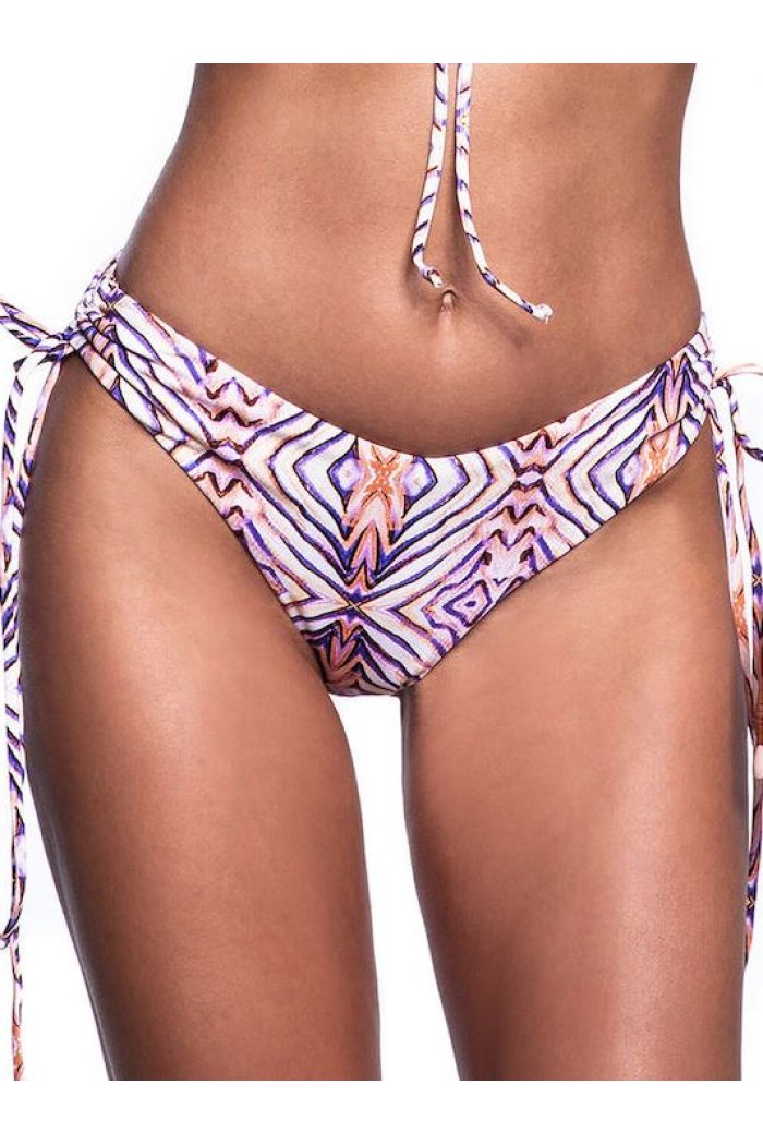 Bluepoint γυναικείο μαγιό bottom string ροζ με σούρα στο πλάι,κανονική γραμμή,100%polyester 22065067-11