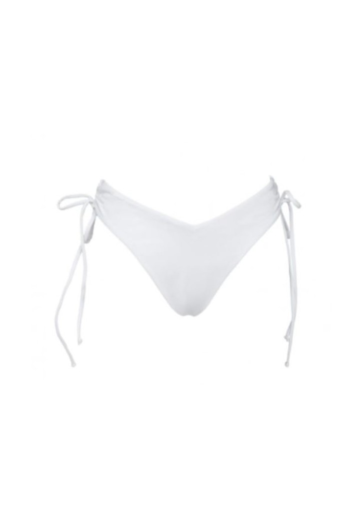 Bluepoint γυναικείο μαγιό bottom string λευκό με σούρα στο πλάι ,κανονική γραμμή,100%polyester 22065093-01