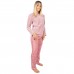 Lydia Creations γυναικεία πυτζάμα φλις σε ροζ χρώμα,κανονική γραμμή,100%polyester 23592-ΡΟΖ