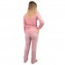 Lydia Creations γυναικεία πυτζάμα φλις σε ροζ χρώμα με κουμπάκια,κανονική γραμμή,100%polyester 23593-ΡΟΖ