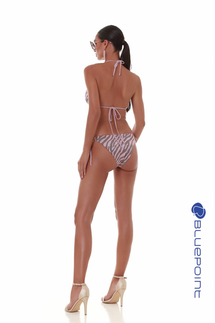 Bluepoint γυναικείο μαγιό (κάτω μέρος) με lurex ύφασμα σε ροζ χρώμα με animal σχέδιο. Δέσιμο στο πλάι με λεπτό κορδόνι 25065000-10