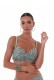 Bluepoint γυναικείο μαγιό (επάνω μέρος) strapless D cup. Lurex ύφασμα σε τυρκουάζ χρώμα με animal σχέδιο, μπανέλα και αποσπώμενη τιράντα 25066004D-09
