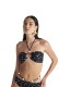 Blu4u γυναικείο μαγιό (επάνω μέρος) strapless B cup. Σε μαύρο χρώμα με πουά άσπρο σχέδιο, μονή επένδυση στο στήθος με αφαιρούμενα pads 25366272-02