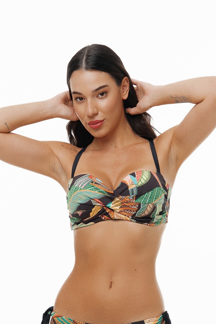 Bluepoint γυναικείο μαγιό επάνω μέρος D cup, πολύχρωμο με σχέδιο. Μπανέλα, ρυθμιζόμενη και αποσπώμενη τιράντα. Κούμπωμα στο πίσω μέρος 26066059D-02