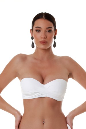 Bluepoint γυναικείο μαγιό (επάνω μέρος) strapless D cup! Με μπανέλα, ρυθμιζόμενη και αποσπώμενη τιράντα. Κούμπωμα στο πίσω μέρος 26066093D-01