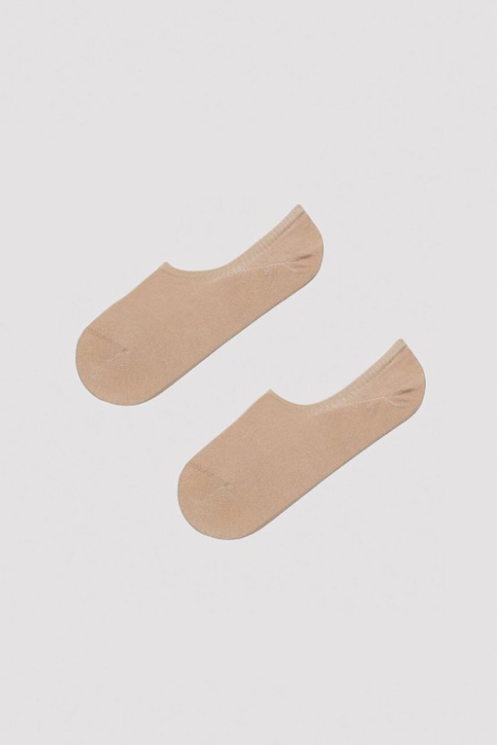 Calzedoro unisex σοσόνι suba (1pair) σε μπεζ χρώμα με σιλικόνη στο πίσω μέρος 3230-BEIGE