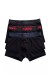 Inizio ανδρικά βαμβακερά boxers (3packs), σε μαύρο χρώμα με διαφορεικό χρώμα στο λάστιχο, στενή γραμμή, 95%cotton 5%elastane 44560-ΑΝΘΡΑΚΙ-ΜΠΛΕ-ΚΟΚΚΙΝ