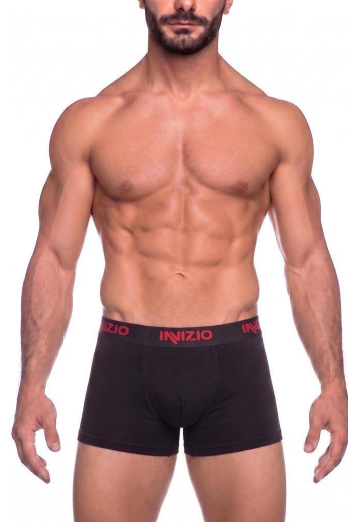 Inizio ανδρικά βαμβακερά boxers (3packs), σε μαύρο χρώμα με διαφορεικό χρώμα στο λάστιχο, στενή γραμμή, 95%cotton 5%elastane 44560-ΑΝΘΡΑΚΙ-ΜΠΛΕ-ΚΟΚΚΙΝ