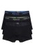 Inizio ανδρικά βαμβακερά boxers (3packs), σε μαύρο χρώμα με διαφορεικό χρώμα στο λάστιχο, στενή γραμμή, 95%cotton 5%elastane 44560-ΑΝΘΡΑΚΙ-ΧΑΚΙ-ΤΖΙΝ