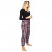 Calzedoro γυναικείο παντελόνι πυτζάμας φλις με σχέδιο και λάστιχο στην μέση,κανονική γραμμή,100% polyester 500-PANTS