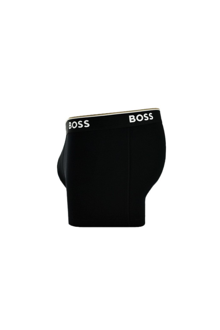 Boss ανδρικά βαμβακερά μποξεράκια 3pack σε μαύρο χρώμα με μαύρο λάστιχο 50475274-001