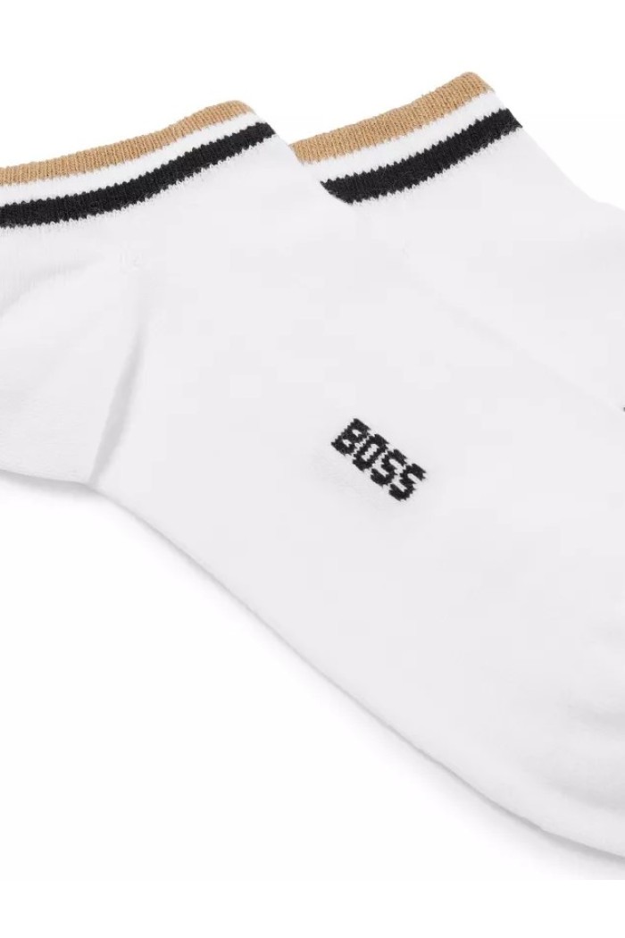 Boss ανδρικές κάλτσες 2pack βαμβακερές ,σοσόνι σε λευκό χρώμα 50491192-100