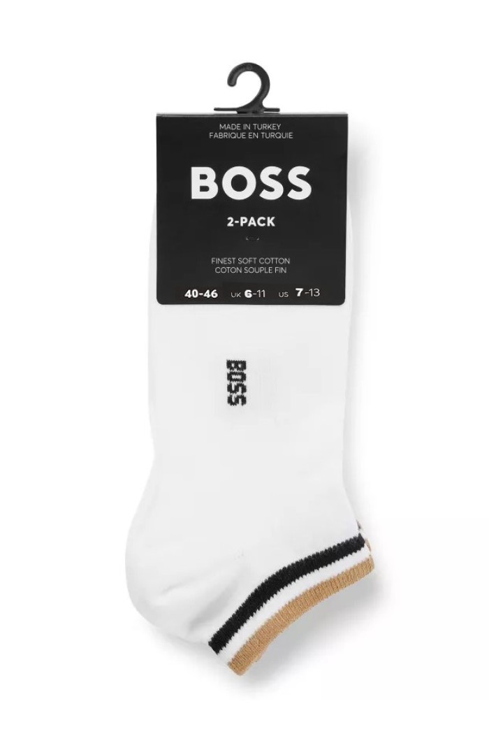 Boss ανδρικές κάλτσες 2pack βαμβακερές ,σοσόνι σε λευκό χρώμα 50491192-100