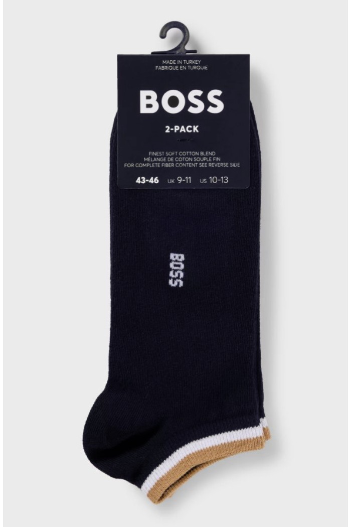 BossBoss ανδρικές κάλτσες 2pack βαμβακερές σοσόνι σε σκ.μπλε χρώμα 50491192-401