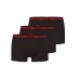 Hugo ανδρικά βαμβακερά μποξεράκια 3pack (3τμχ) σε μαύρο χρώμα με κόκκινη λεπτομέρεια 50492375-002