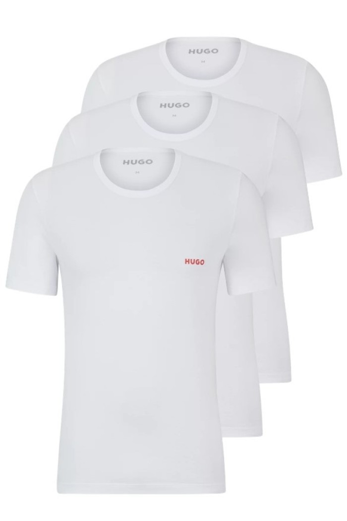 Hugo ανδρικά βαμβακερά 3pack t-shirts λευκά 50493972-100
