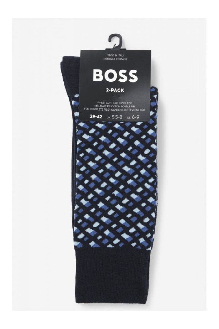 Boss ανδρικές βαμβακερές κάλτσες (2pack) σε μπλε αποχρώσεις, 55%cotton 42%polyamide 3%elastane  50515141-425