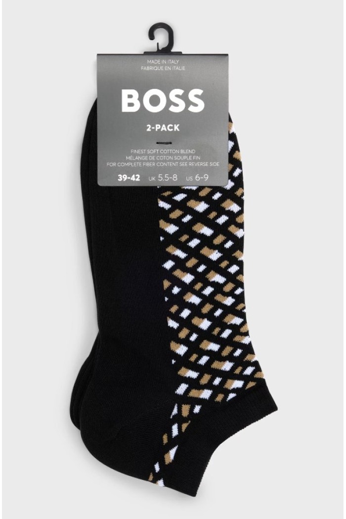 Boss ανδρικές κάλτσες 2pack βαμβακερές σοσόνι σε δύο διαφορετικά σχέδια 50524521 001