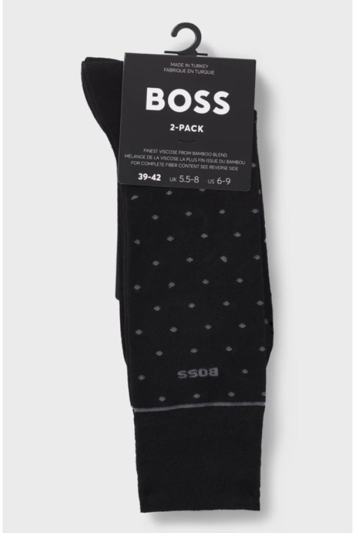Boss ανδρικές κάλτσες bamboo (2pack) σε μαύρο χρώμα 72%viscose 26%polyamide 2%elasane 50531075-001