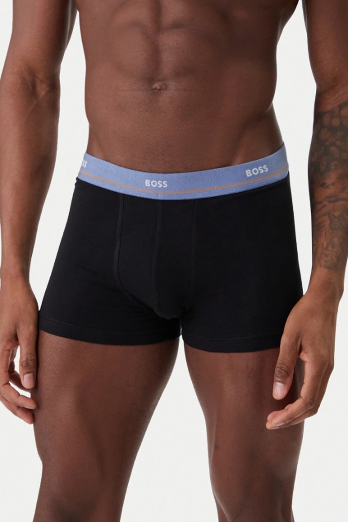 Boss ανδρικά boxers 5pack σε μαύρο χρώμα με διαφορετικά χρώμα στο λάστιχο, 95%cotton 5%elastane 50531660-960