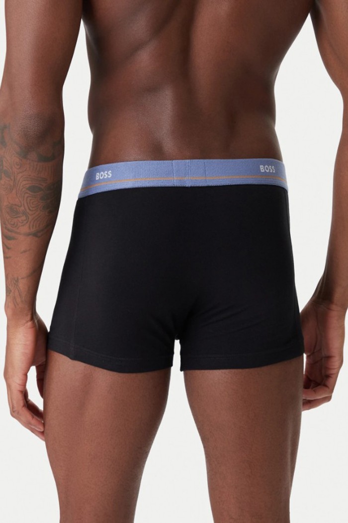 Boss ανδρικά boxers 5pack σε μαύρο χρώμα με διαφορετικά χρώμα στο λάστιχο, 95%cotton 5%elastane 50531660-960