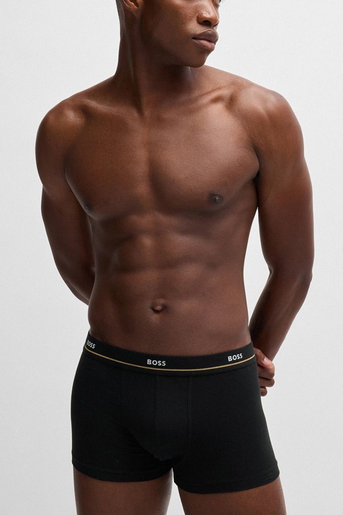 Boss ανδρικά boxers 5pack σε πέντε διαφορετικά χρώματα με μαύρο λάστιχο, κανονική γραμμή 95%cotton 5%elastane 50531660-981