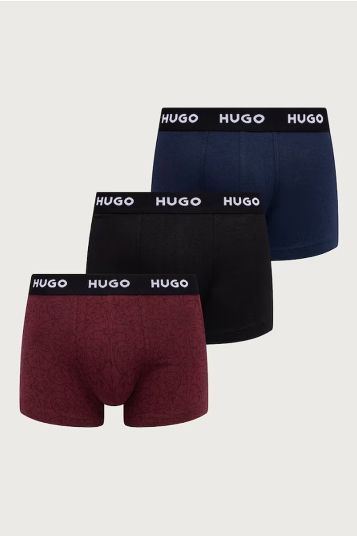 Hugo ανδρικά βαμβακερά 3pack boxers σε τρία διαφορετικά σχέδια και χρώματα 50532550-606