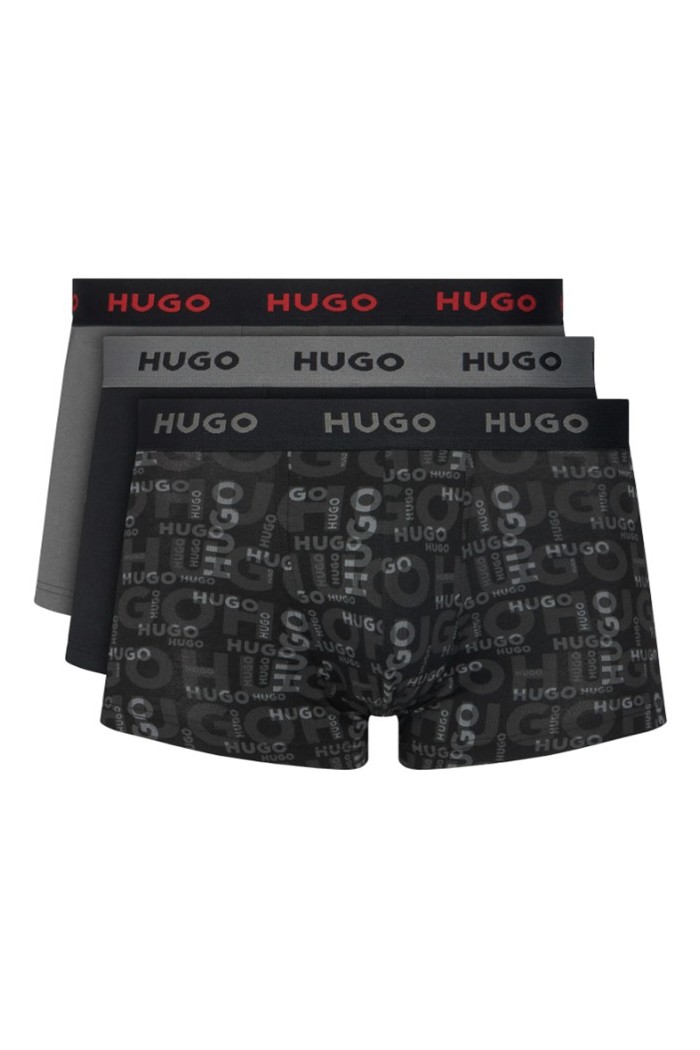 Hugo ανδρικά βαμβακερά 3pack boxers σε τρία διαφορετικά χρώματα, κανονική γραμμή 95%cotton 5%elastane 50532550-967
