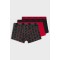 Hugo ανδρικά βαμβακερά 3pack boxers σε κόκκινο και μαύρο χρώμα, με καρδούλα στο σχέδιο,κανονική γραμμή. 95%cotton 5%elastane 50532550-969
