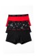 Hugo ανδρικά βαμβακερά 3pack boxers σε μαύρο και κόκκινο χρώμα και με σχέδιο στο ένα μποξεράκι 50532611-009