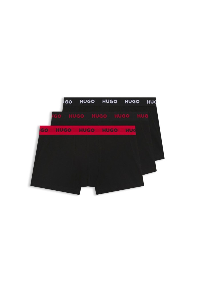Hugo ανδρικά boxers 3pack σε μαύρο χρώμα με διαφορερικό λάστιχο 95%cotton 5%elastane 50532611-010