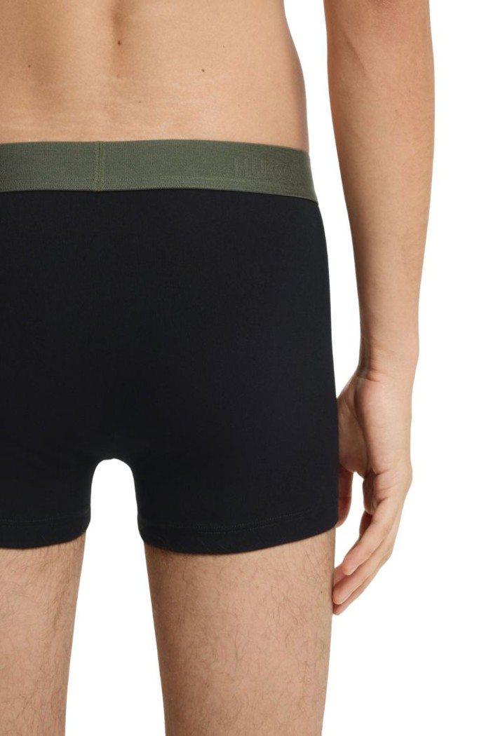 Hugo ανδρικά boxers 3pack σε μαύρο χρώμα με διαφορερικό λάστιχο 95%cotton 5%elastane 50532611-019