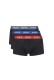 Hugo ανδρικά βαμβακερά 3pack boxers σε μαύρο χρώμα με διαφορετικό χρώμα στο λάστιχο 50532611-982