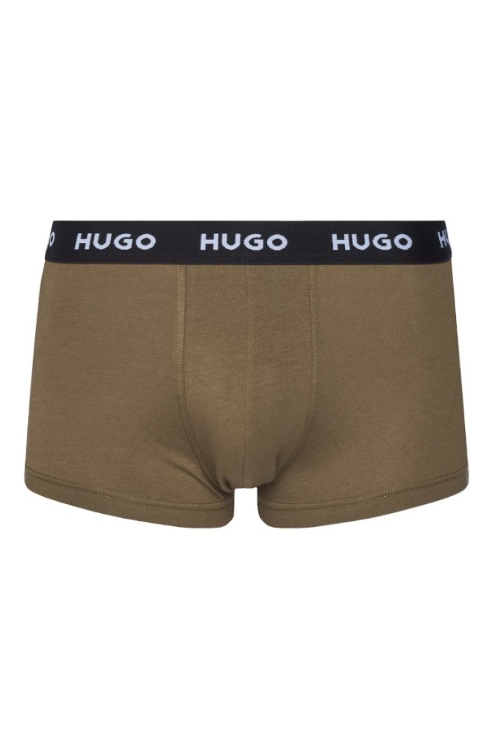 Hugo ανδρικά βαμβακερά 3pack boxers σε μαύρο, χακί και κόκκινο χρώμα  50532611-983