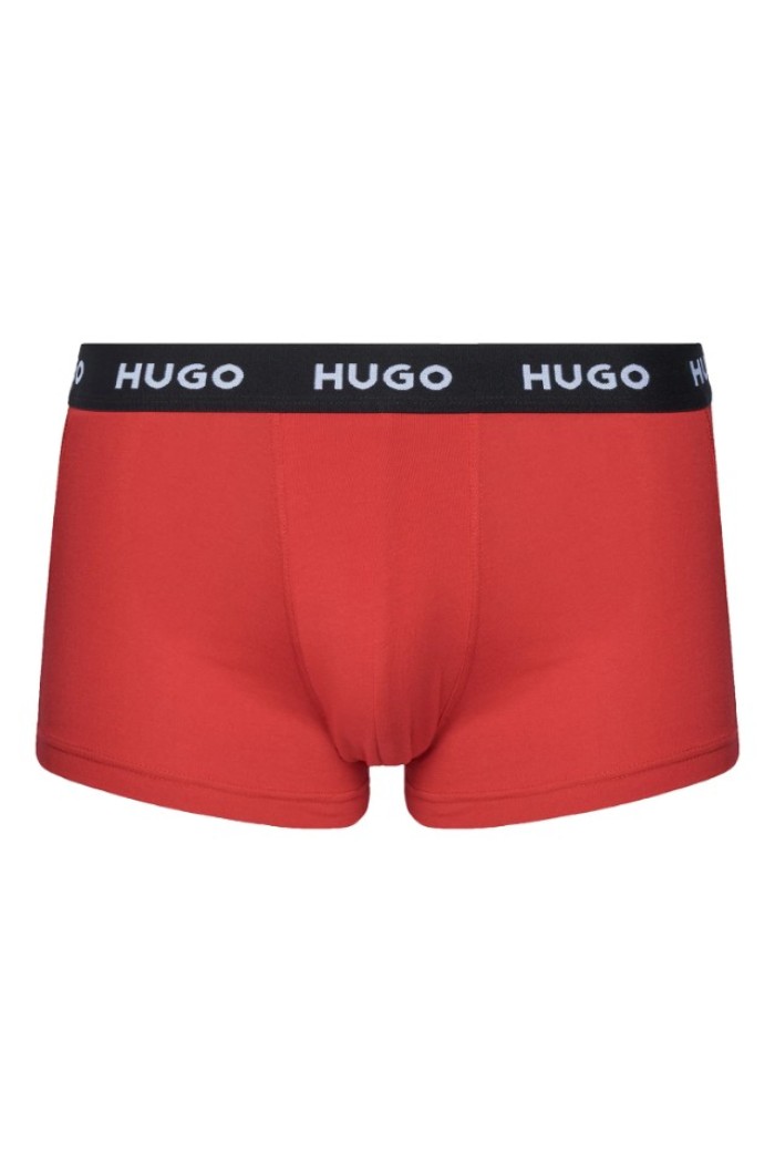 Hugo ανδρικά βαμβακερά 3pack boxers σε μαύρο, χακί και κόκκινο χρώμα  50532611-983