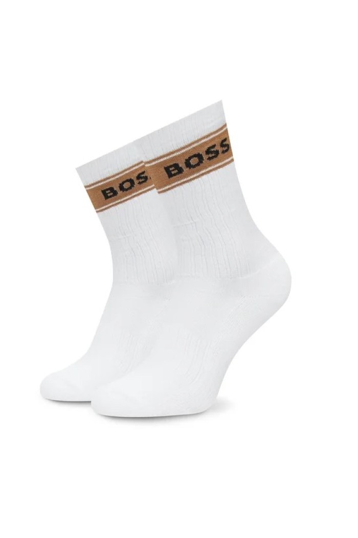 Boss ανδρικές κάλτσες ψηλές (3pack) σε λευκό, μπεζ και μαύρο χρώμα 50543637-960