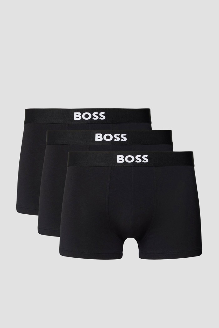 Boss ανδρικά boxers 3pack σε μαύρο χρώμα με μαύρο λάστιχο, κανονική γραμμή 95%cotton 5%elastane (organic cotton) 50544263-001