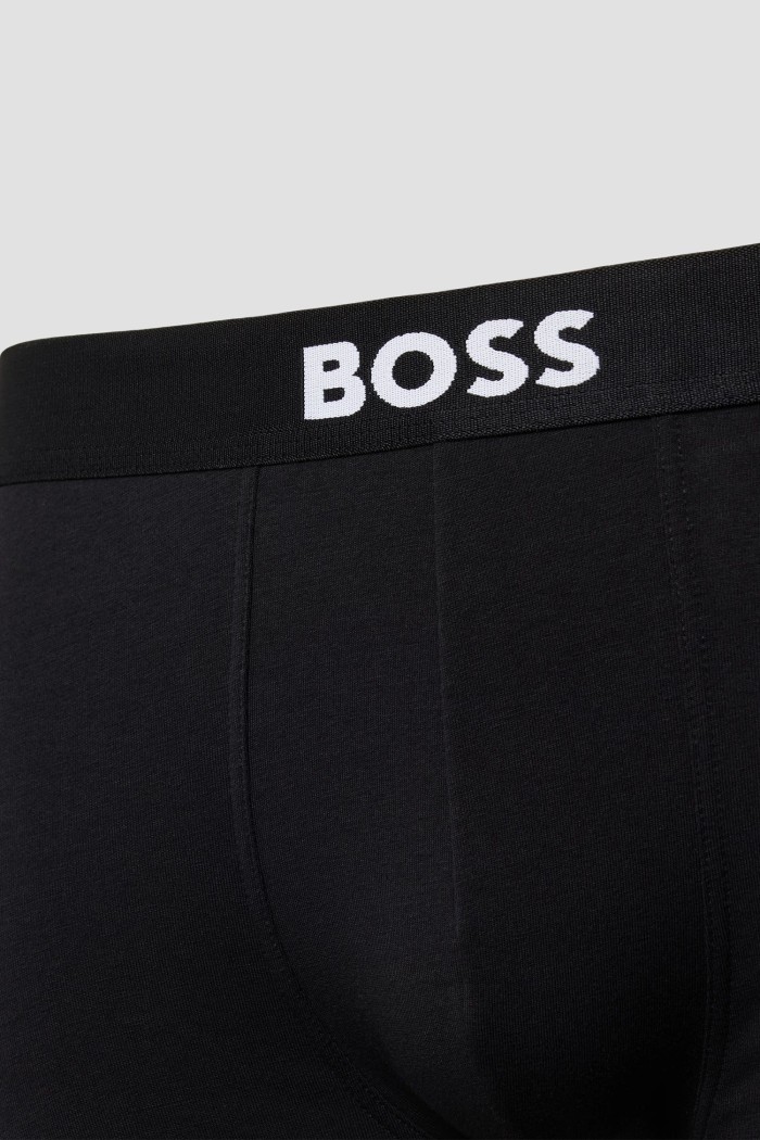 Boss ανδρικά boxers 3pack σε μαύρο χρώμα με μαύρο λάστιχο, κανονική γραμμή 95%cotton 5%elastane (organic cotton) 50544263-001