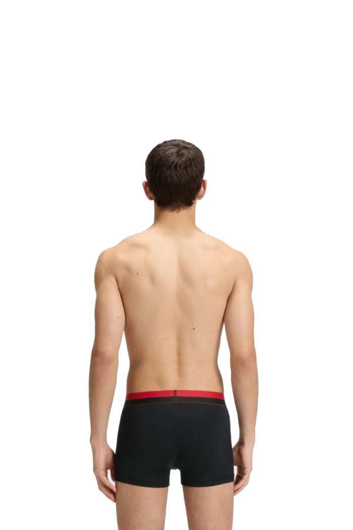 Hugo ανδρικά βαμβακερά 3pack boxers σε μαύρο χρώμα με μαύρο και κόκκινο λάστιχα 50545667-001