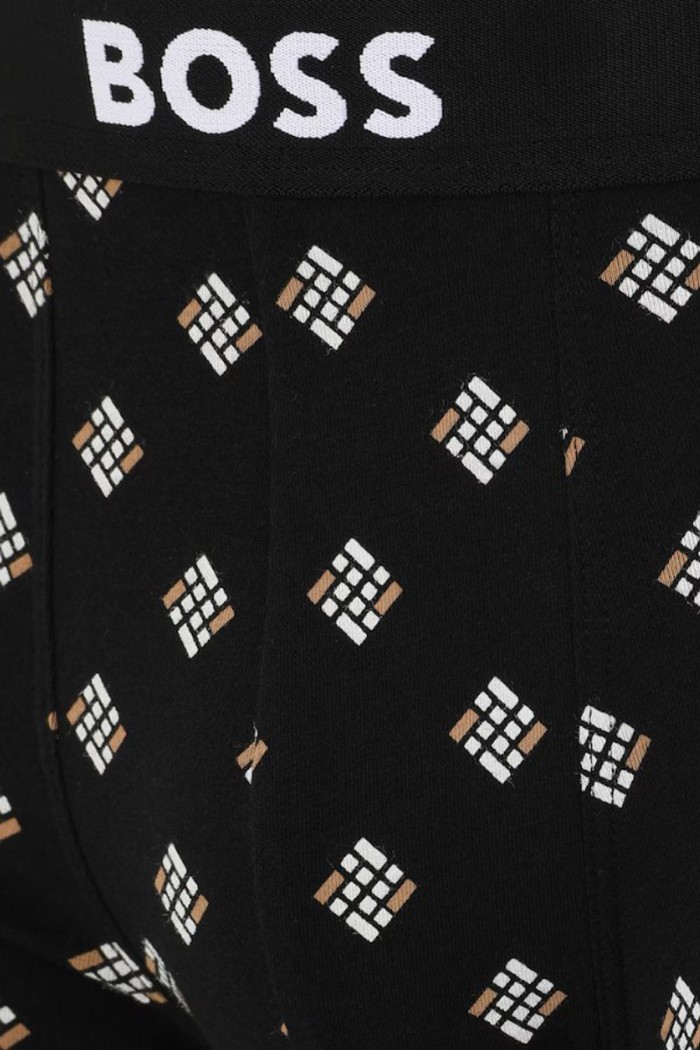 Boss ανδρικά boxers 3pack σε μαύρο χρώμα με μαύρο λάστιχο,κανονική γραμμή 95%cotton 5%elastane (organic cotton) 50549832-979