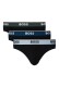 Boss ανδρικά βαμβακερά slip 3pack σε μαύρο χρώμα με διαφορετικό χρώμα λάστιχο 50554683-008