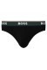 Boss ανδρικά βαμβακερά slip 3pack σε μαύρο χρώμα με διαφορετικό χρώμα λάστιχο 50554683-008